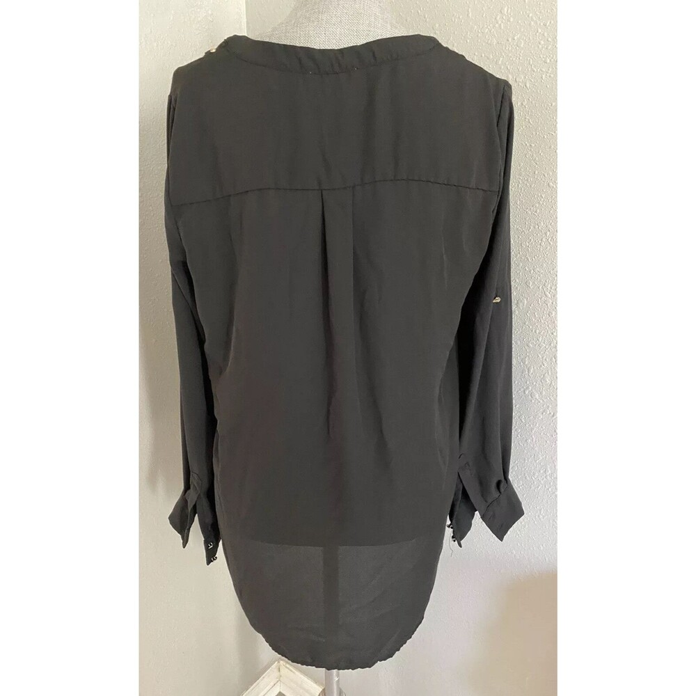 Carmen Marc Valvo Black studded Women's Long Sleeve tunic SHIRT top size s - Picture 5 of 10